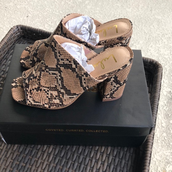 Brand New, Lulu’s, Raelynn Tan Python Sandals - Picture 2 of 6
